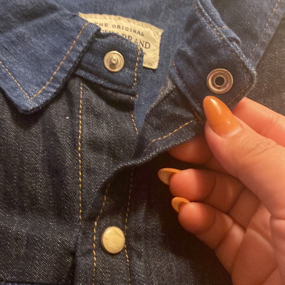 Lucky Brand, Denim Button Down Shirt, Two Tone Denim, Long Sleeve, Large… - Picture 14 of 15